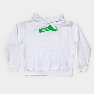 Massachusetts Born MA Green Kids Hoodie